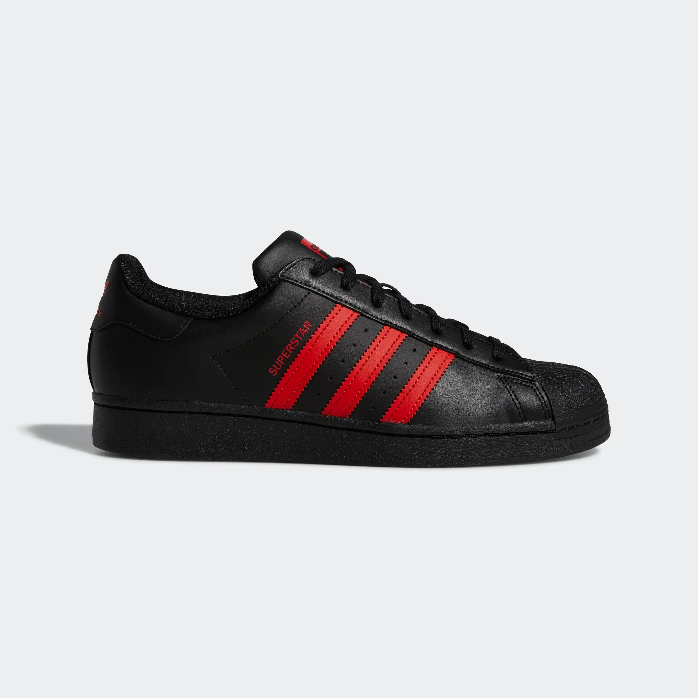 Men's adidas Originals Superstar Shoes Black Red
