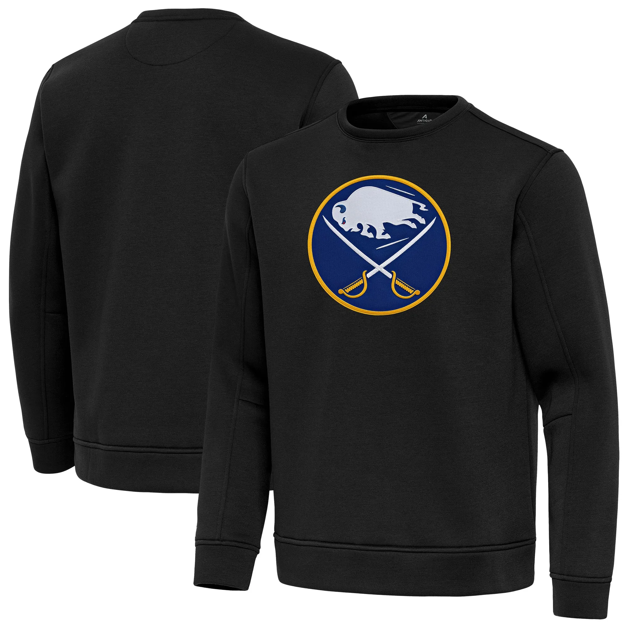 Men's Buffalo Sabres Antigua Black Relevant Lightweight Pullover Sweatshirt