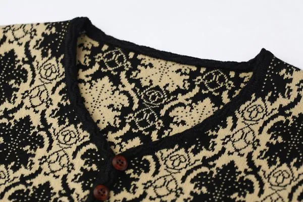 Men's Woven Pullover with Lilies Flower Pattern and Solid Sleeves