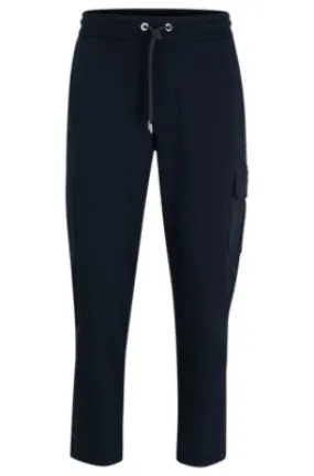 Mercerized-cotton tracksuit bottoms with insert details