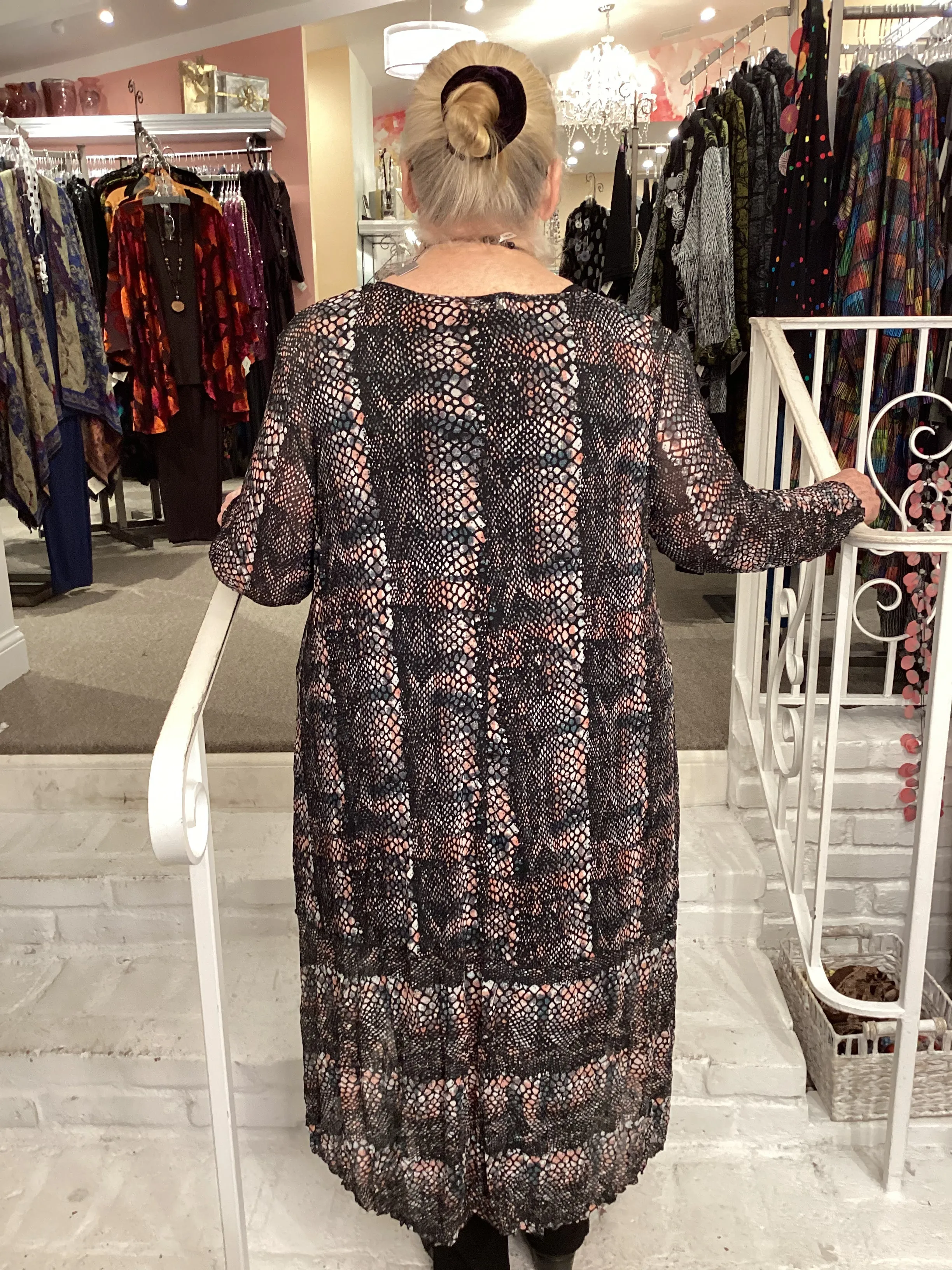 MESH DRESS/TUNIC - MULTI BLACK