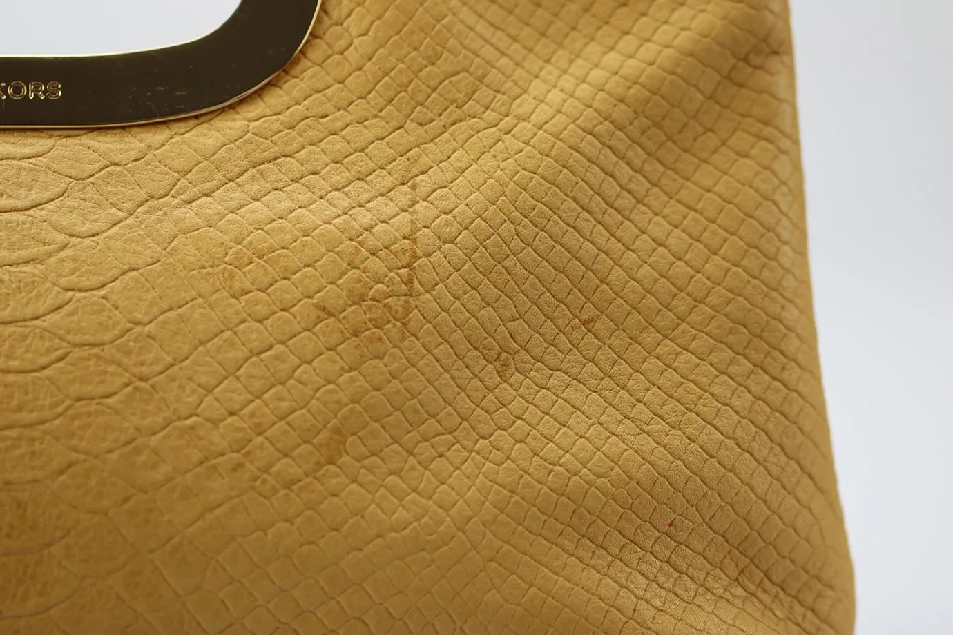 MICHAEL KORS CROC EMBOSSED LEATHER TOTE BAG