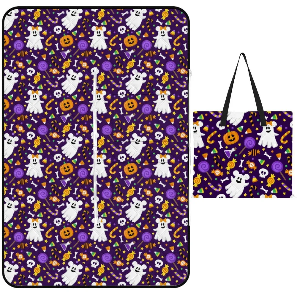 Mickey And Minnie Ghosts Zipper Picnic Mat
