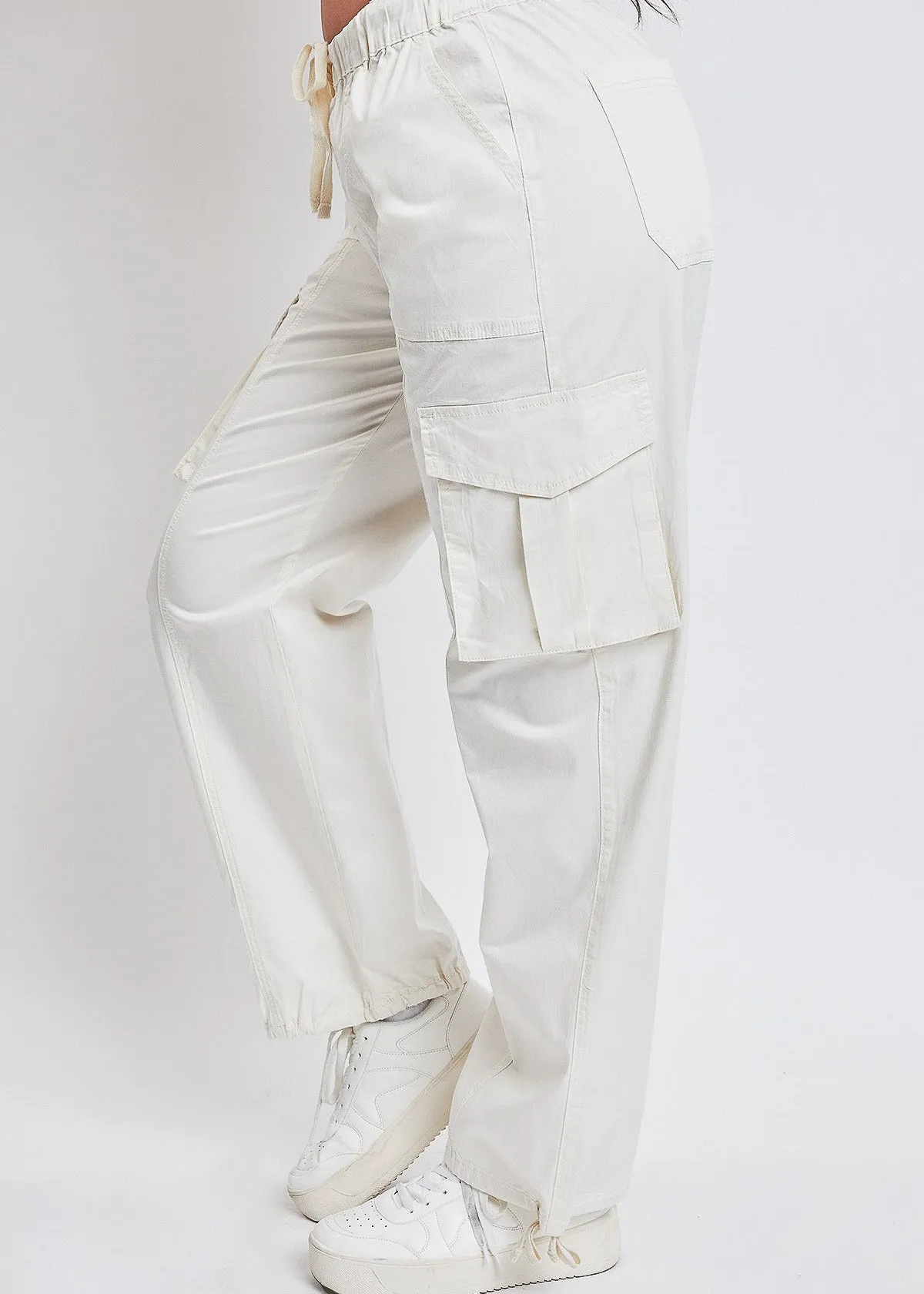 Mid Rise Pull On Cargo Pants