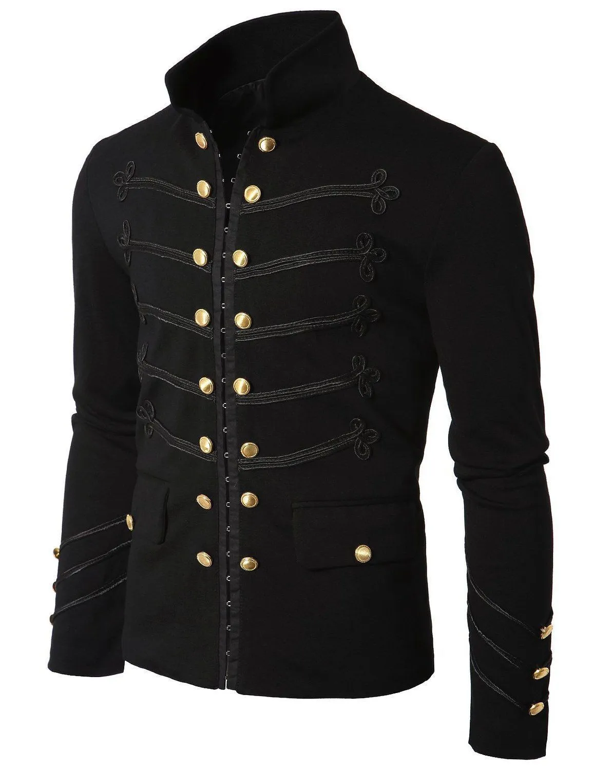 Military Napoleon Hook Jacket with Black Embroidery | Kilt and Jacks