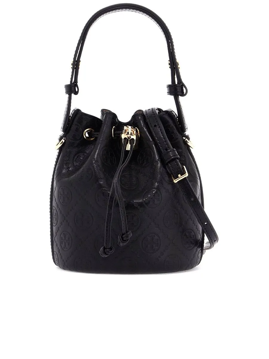 Mini T Monogram Leather Bucket Bag