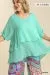 Mint Cuffed 1/2 Sleeve Layered Tunic -Plus
