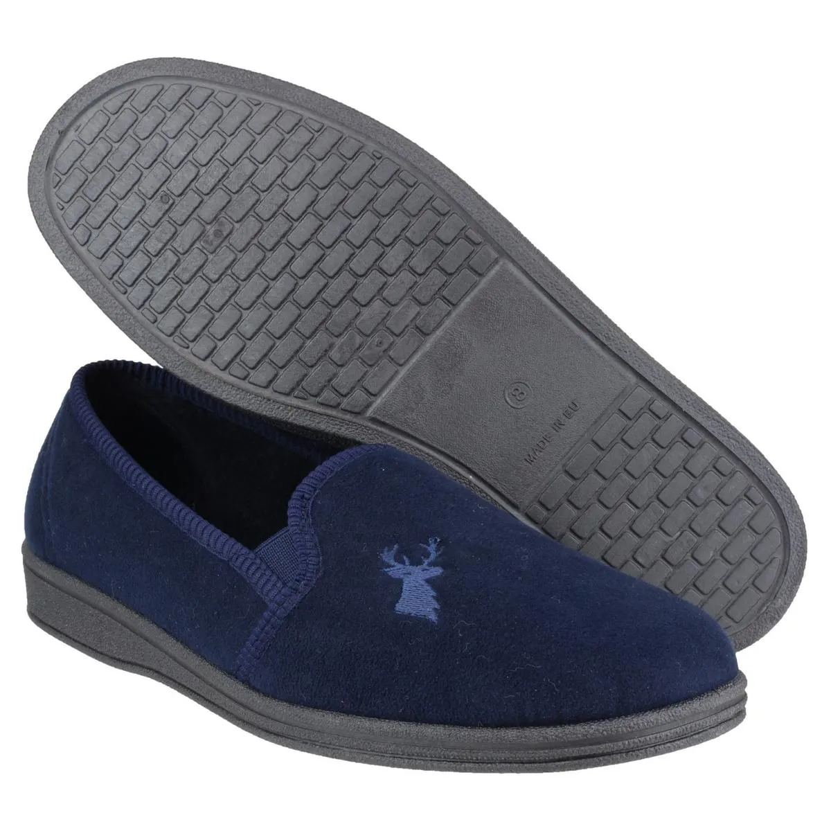 Mirak Stag Slip On Slipper Navy