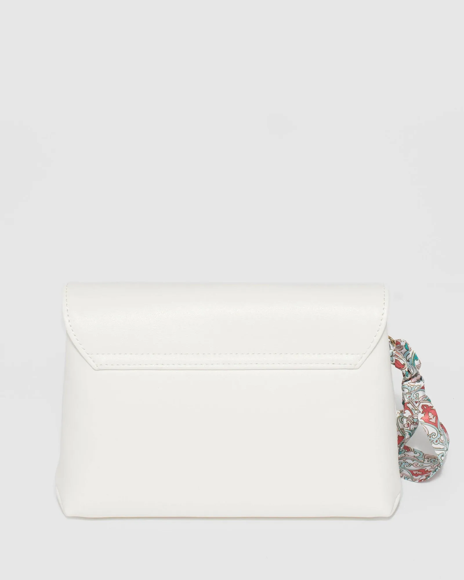 Miranda Scarf White Clutch Bag