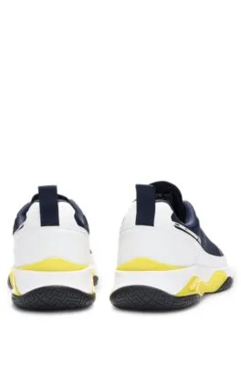 Mixed-material trainers with anti-slip sole