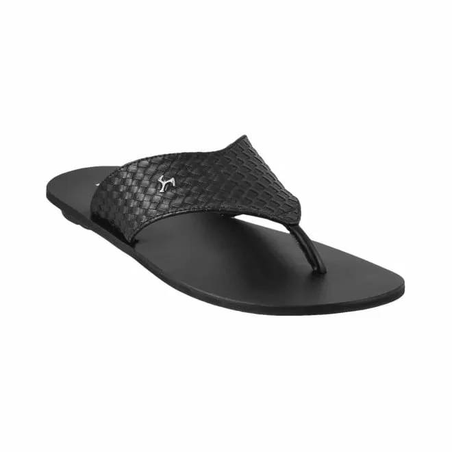Mochi Men Black Casual Slippers