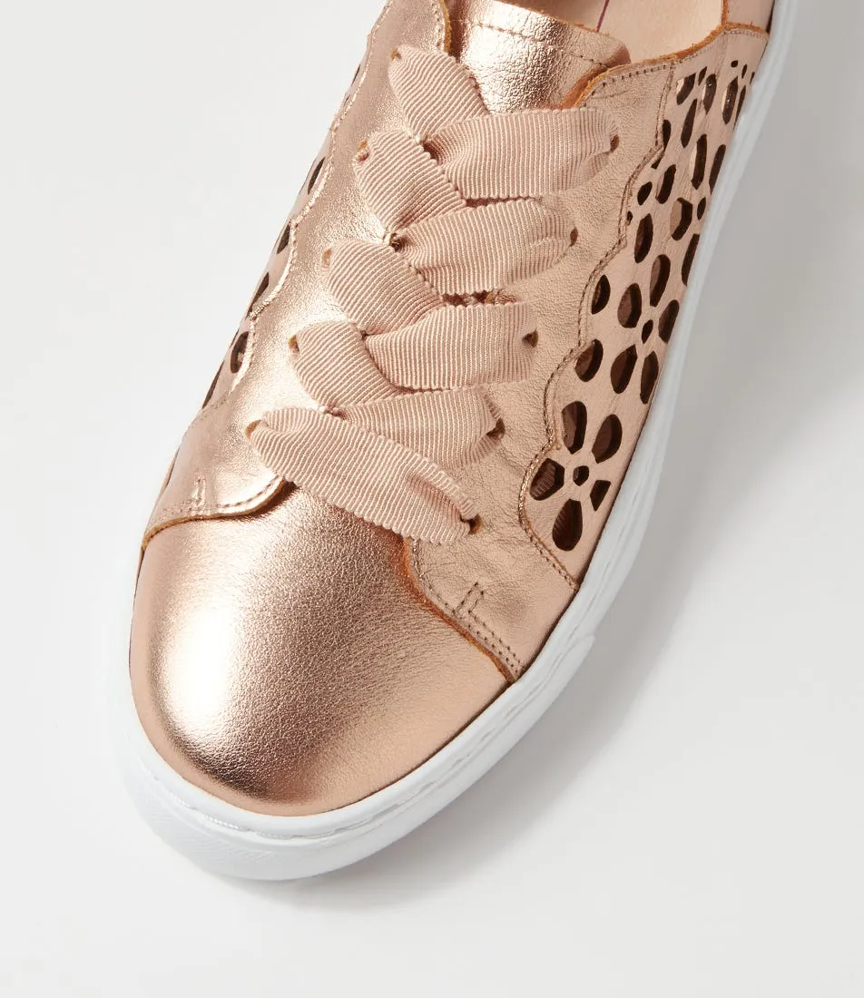 MOLLINI Oflora Rose Gold Leather Sneakers