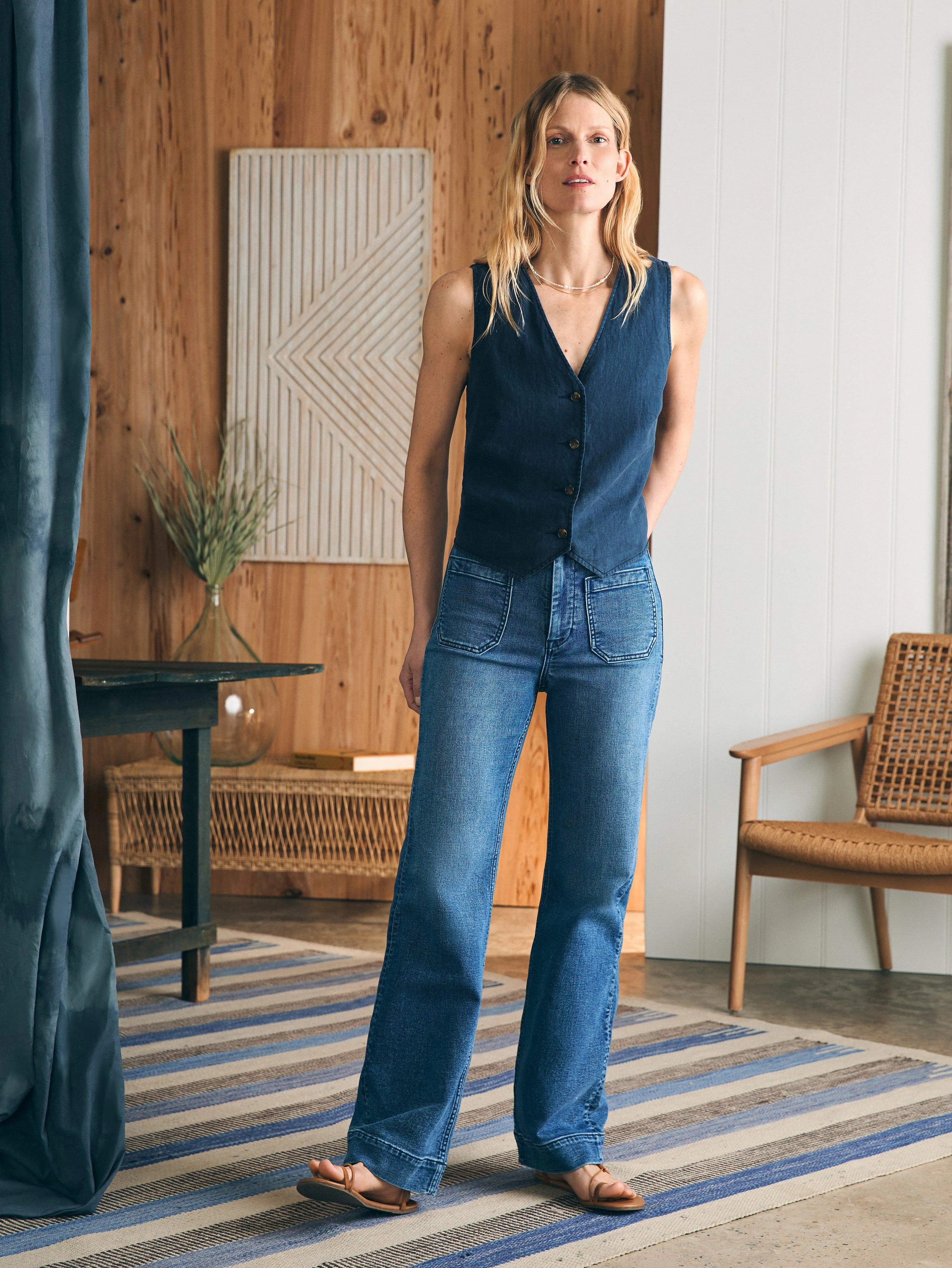 Monterey Linen Vest - After Midnight