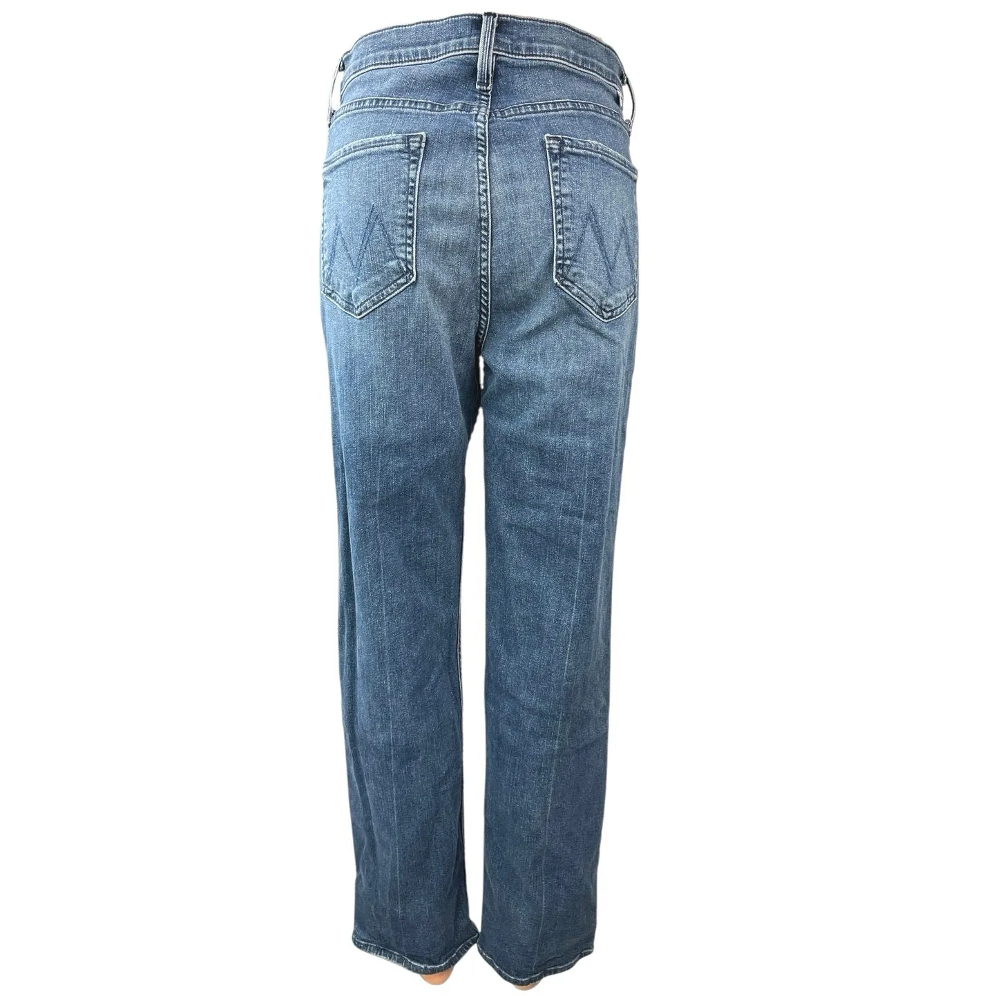Mother Women's Blue The Toncat Hover High Rise Straight Denim Jeans Size 32
