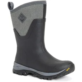 Muck Boots Arctic Ice Mid Wellingtons Black/Grey Geometric