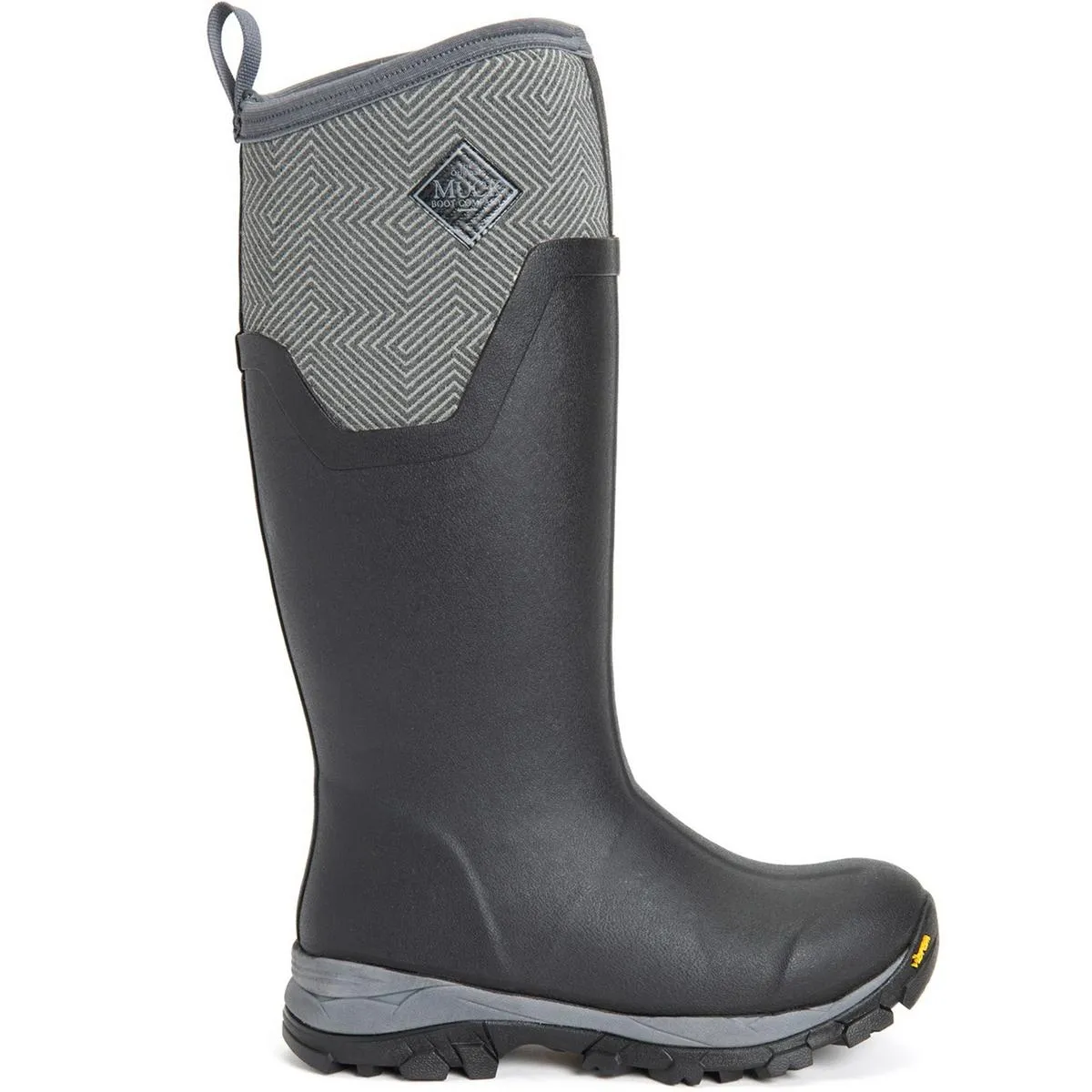 Muck Boots Arctic Ice Tall Wellingtons Black/Grey Geometric