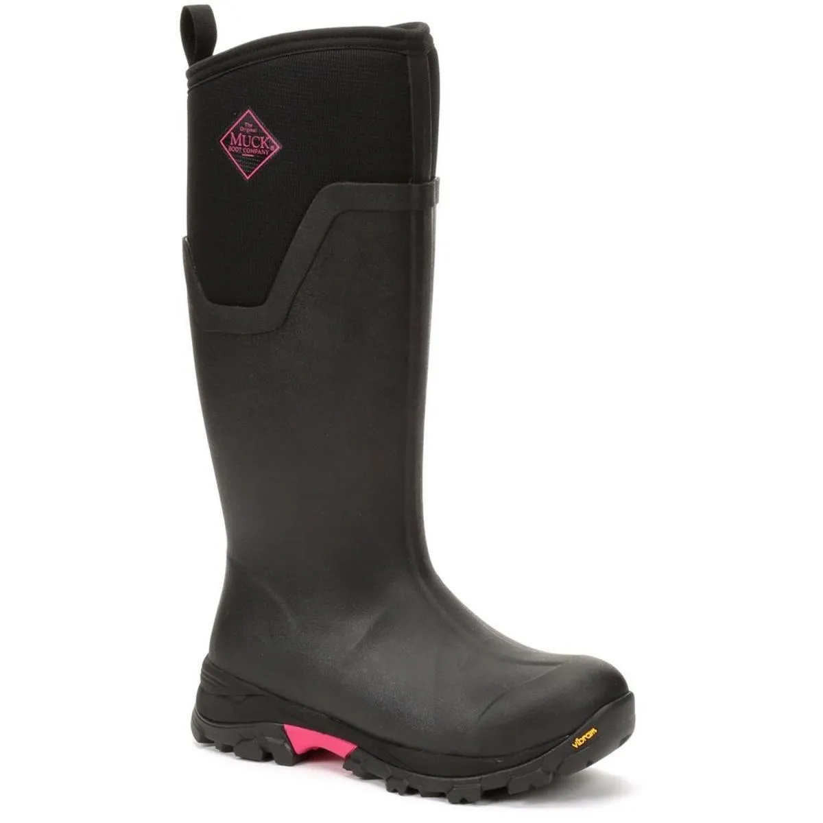 Muck Boots Arctic Ice Tall Wellingtons Black/Hot Pink