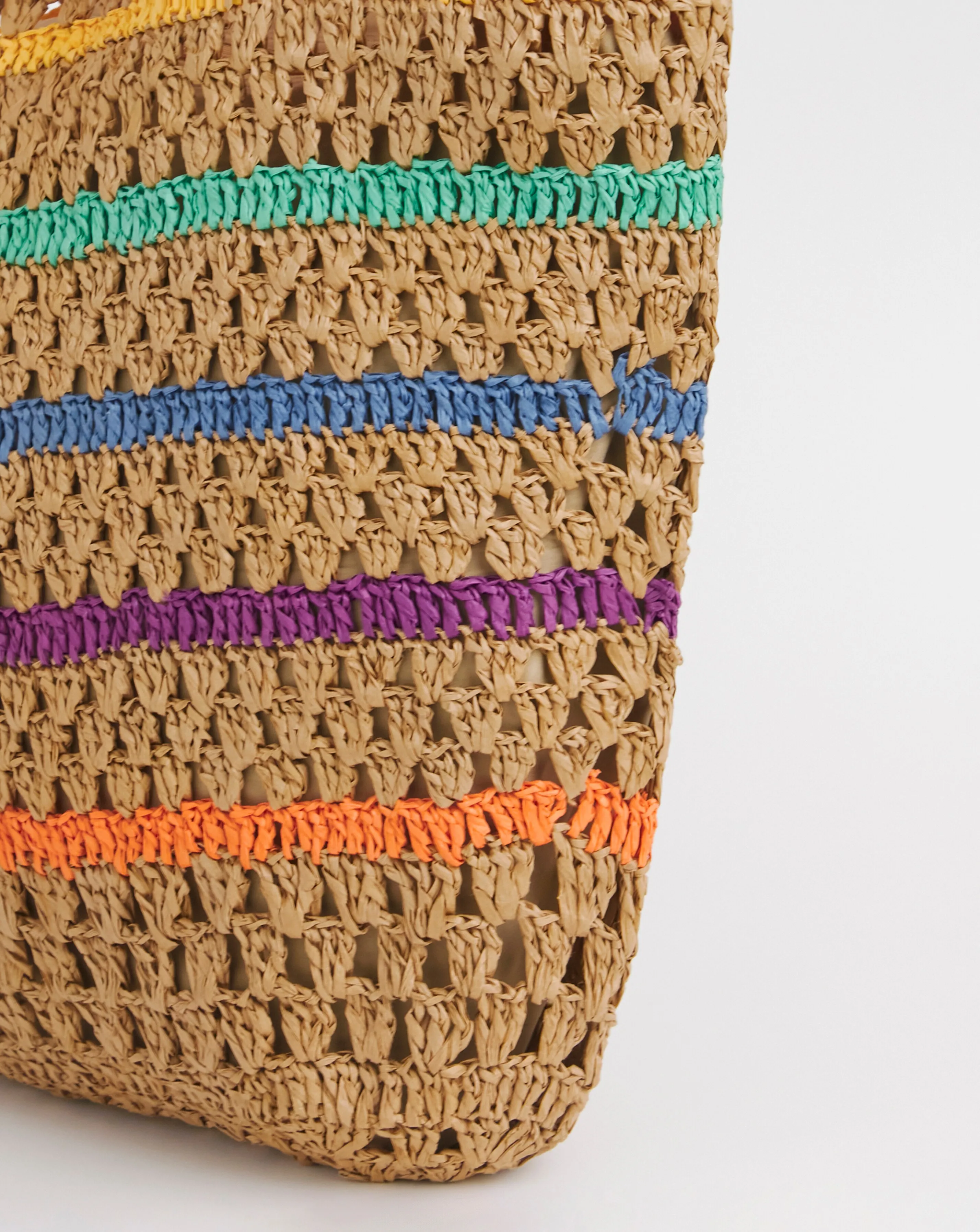 Multi Stripe Packable Raffia Beach Tote Bag | Simply Be