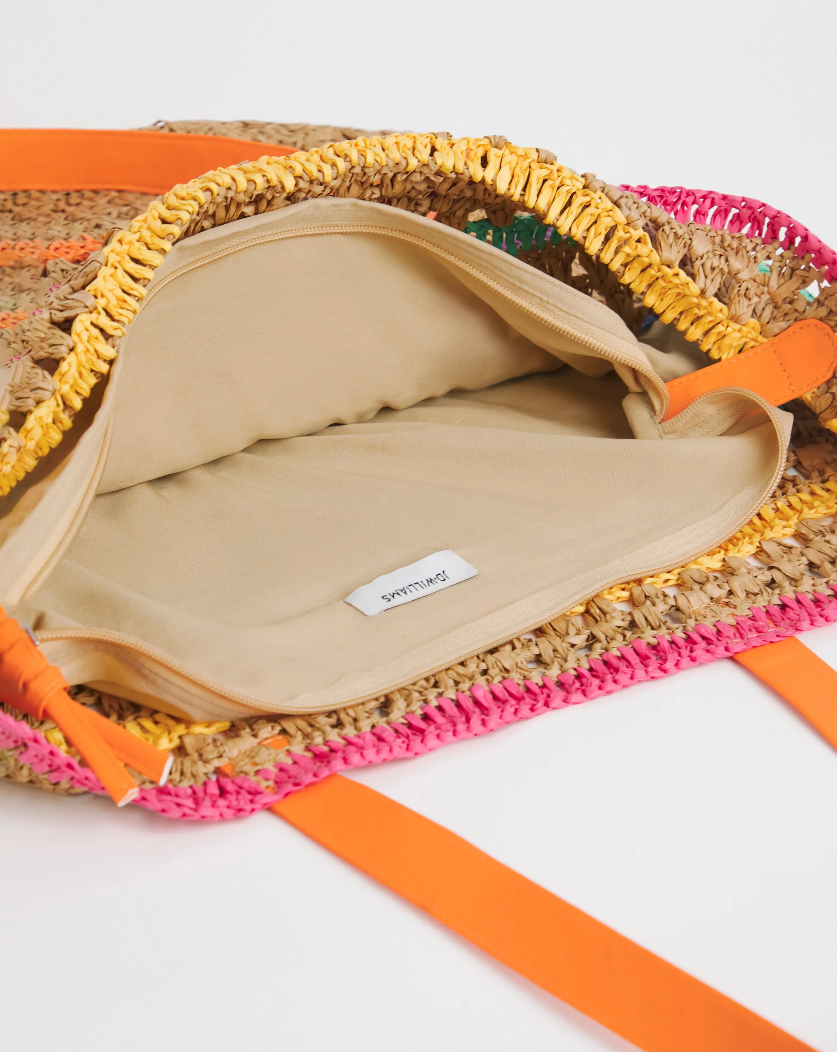 Multi Stripe Packable Raffia Beach Tote Bag | Simply Be