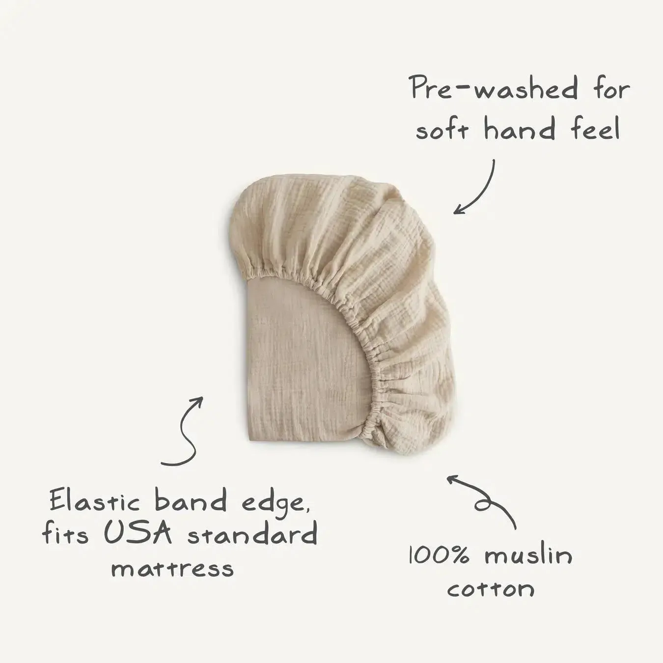 Mushie - Extra Soft Muslin Crib Sheet - White