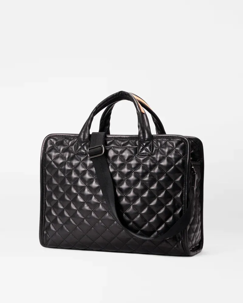 MZ Wallace    Medium Metro Box Tote Bag Black Leather