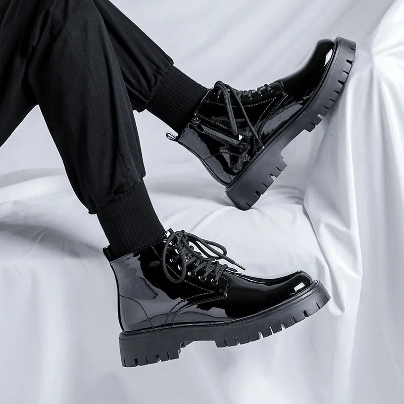 Namsan Patent Chunky Sole Shoe Boots