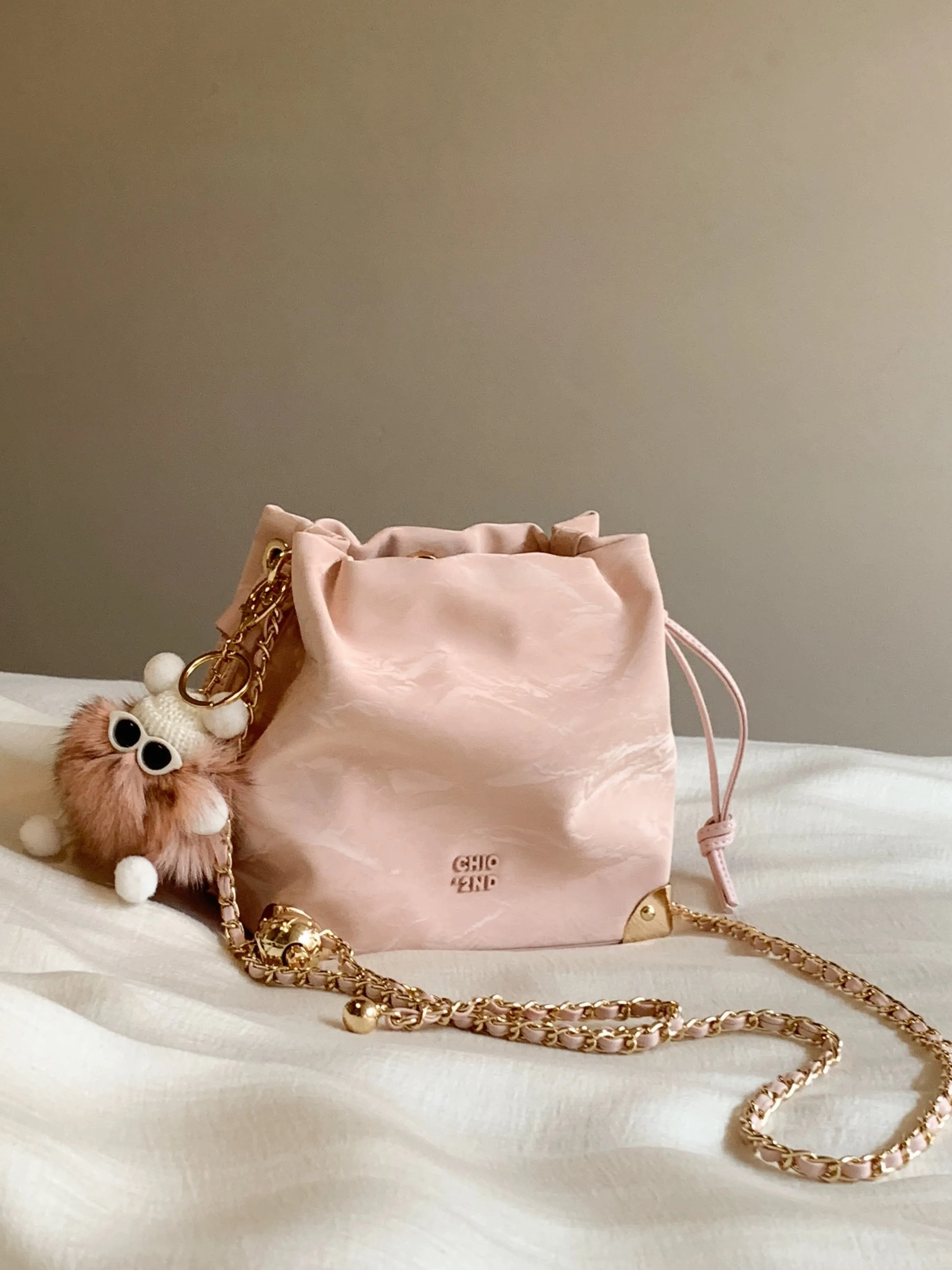 Nanfeng Chio2nd Flower Shadow Cloud Sunset Bucket Bag Women's 2024 New Niche Designer Shoulder Messenger Bag