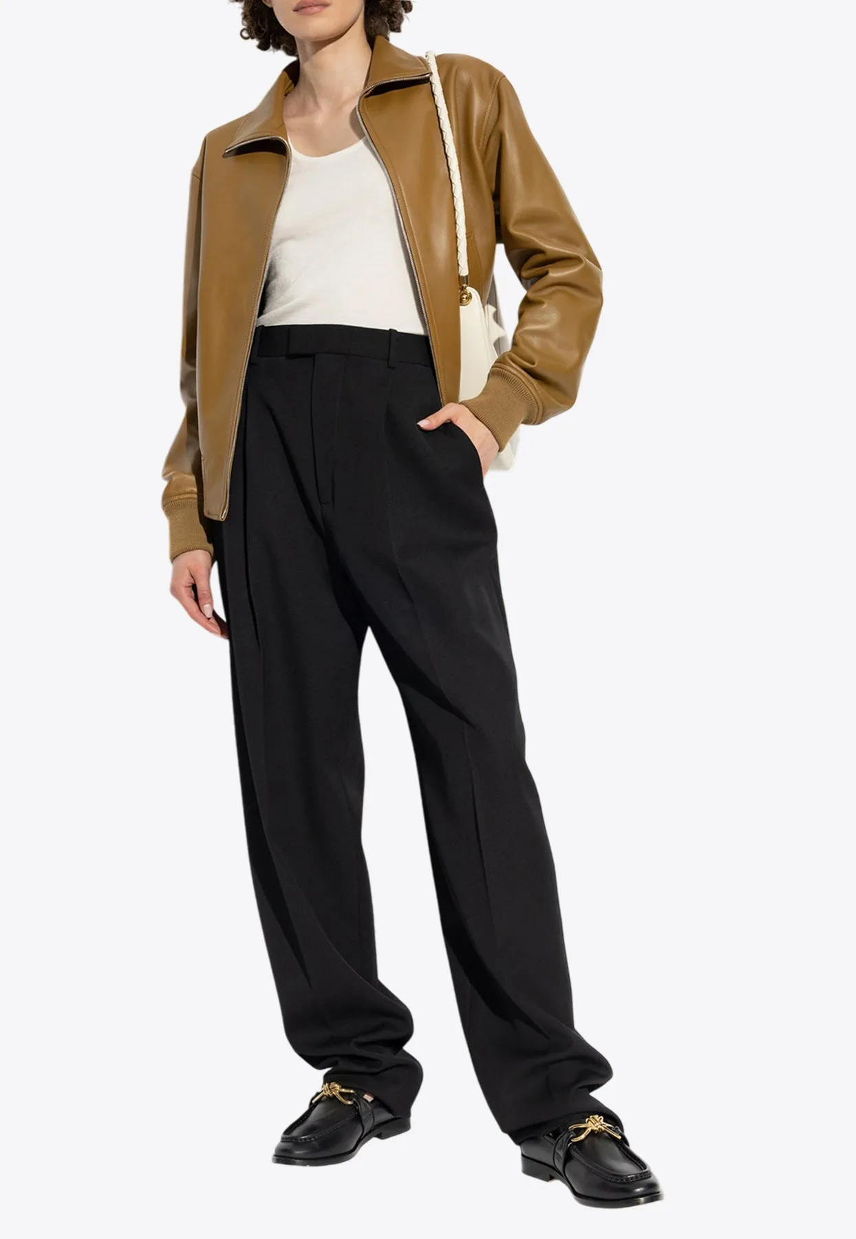 Nappa Leather Zip Jacket