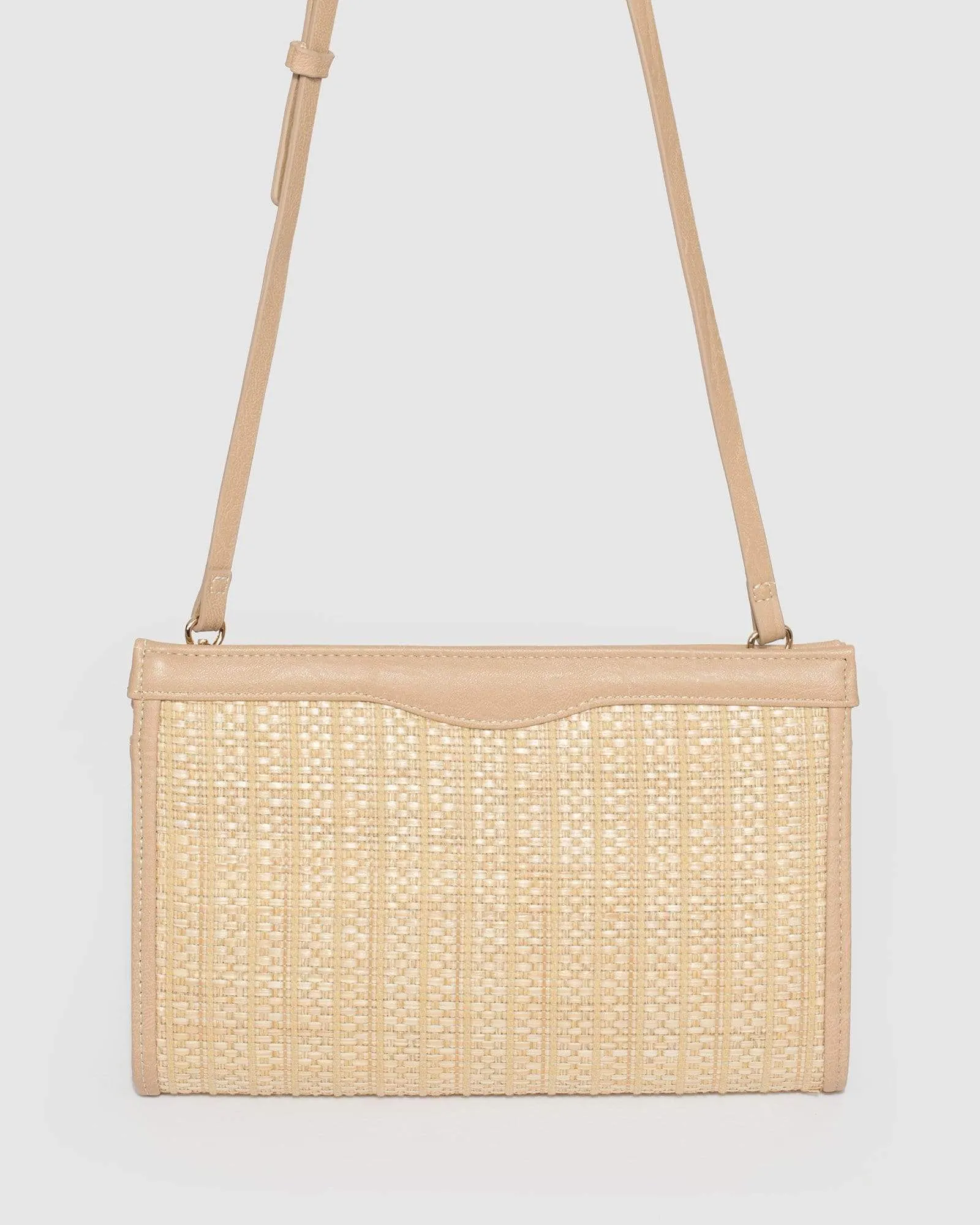 Natural Natalia Weave Clutch Bag