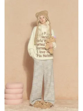 Natural soft glutinous pants for women in autumn and winter high-waisted loose casual wide-leg pants for small people floor-leng