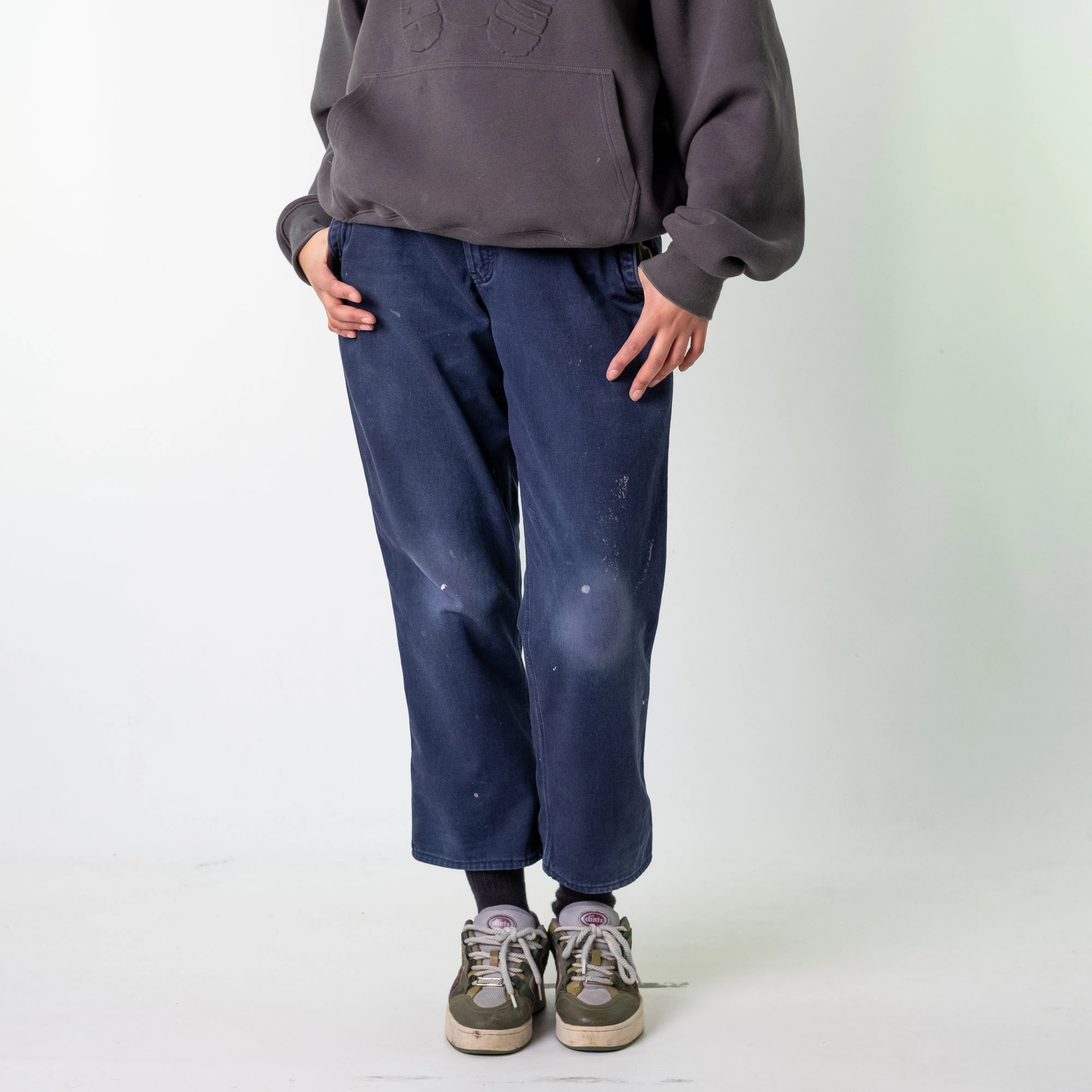 Navy Blue 90s Carhartt  Cargo Skater Trousers Pants Jeans (32x30)