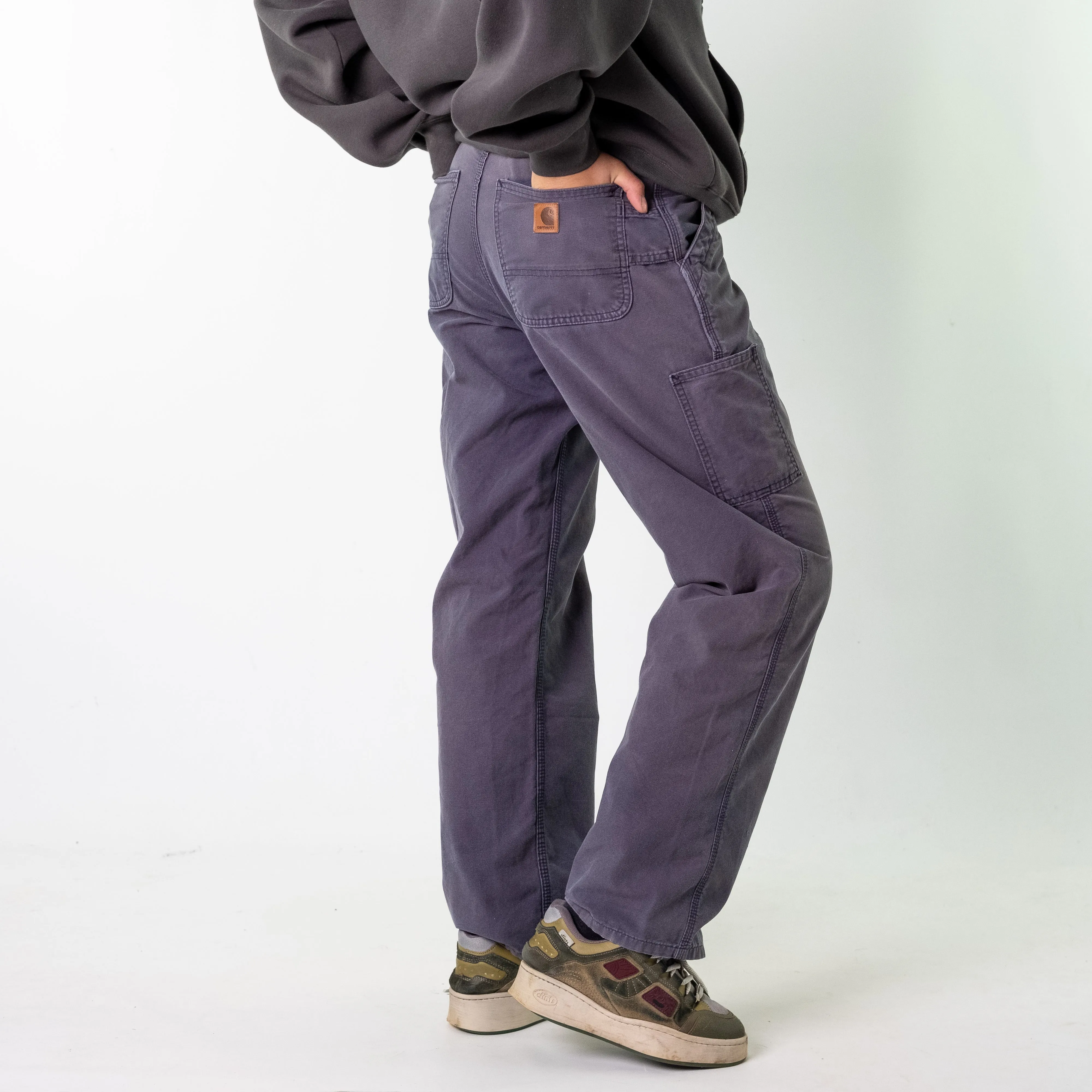 Navy Blue 90s Carhartt Faded Cargo Skater Trousers Pants Jeans (33x32)