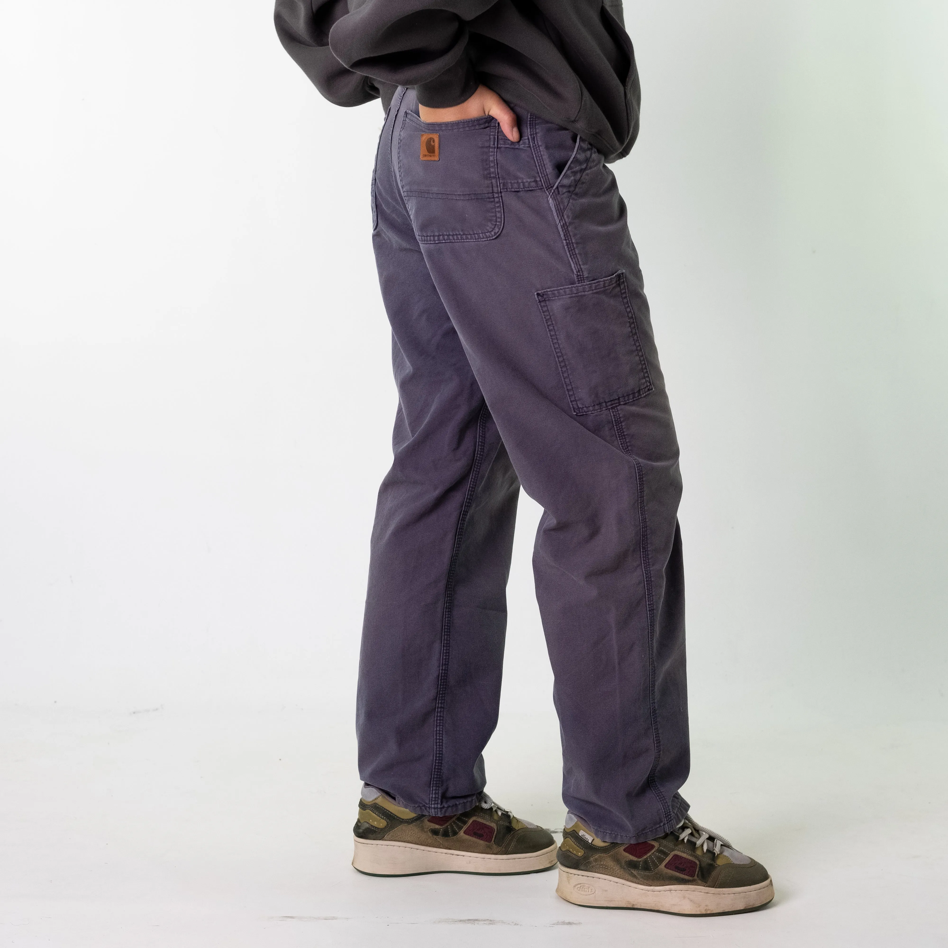 Navy Blue 90s Carhartt Faded Cargo Skater Trousers Pants Jeans (33x32)