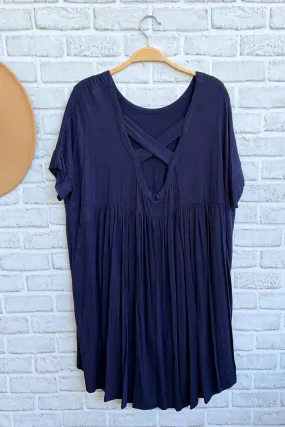 Navy Criss Cross Back Tunic