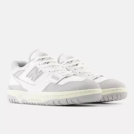 New Balance 550 White with raincloud and reflection