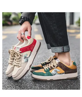 New Platform Vulcanized Casual Flat Lace-Up Skateboard Shoe Fashion Breathable Men's Sneakers