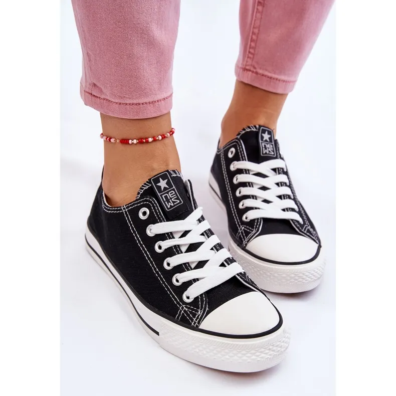 News Ecoma Women's Classic Sneakers Black &amp; White