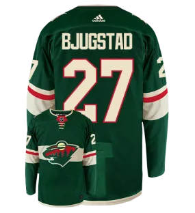 Nick Bjugstad Minnesota Wild Adidas Authentic Home NHL Hockey Jersey     