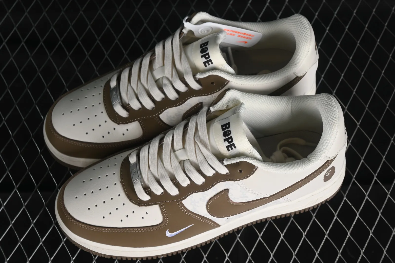 Nike Air Force 1 07 Low BAPE Off White Grey Brown BA8806-225