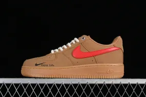 Nike Air Force 1 07 Low Brown Red Black FZ7372-300