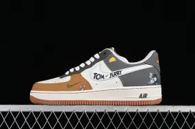 Nike Air Force 1 07 Low Tom and Jerry Brown Dark Grey Off White DB3301-110