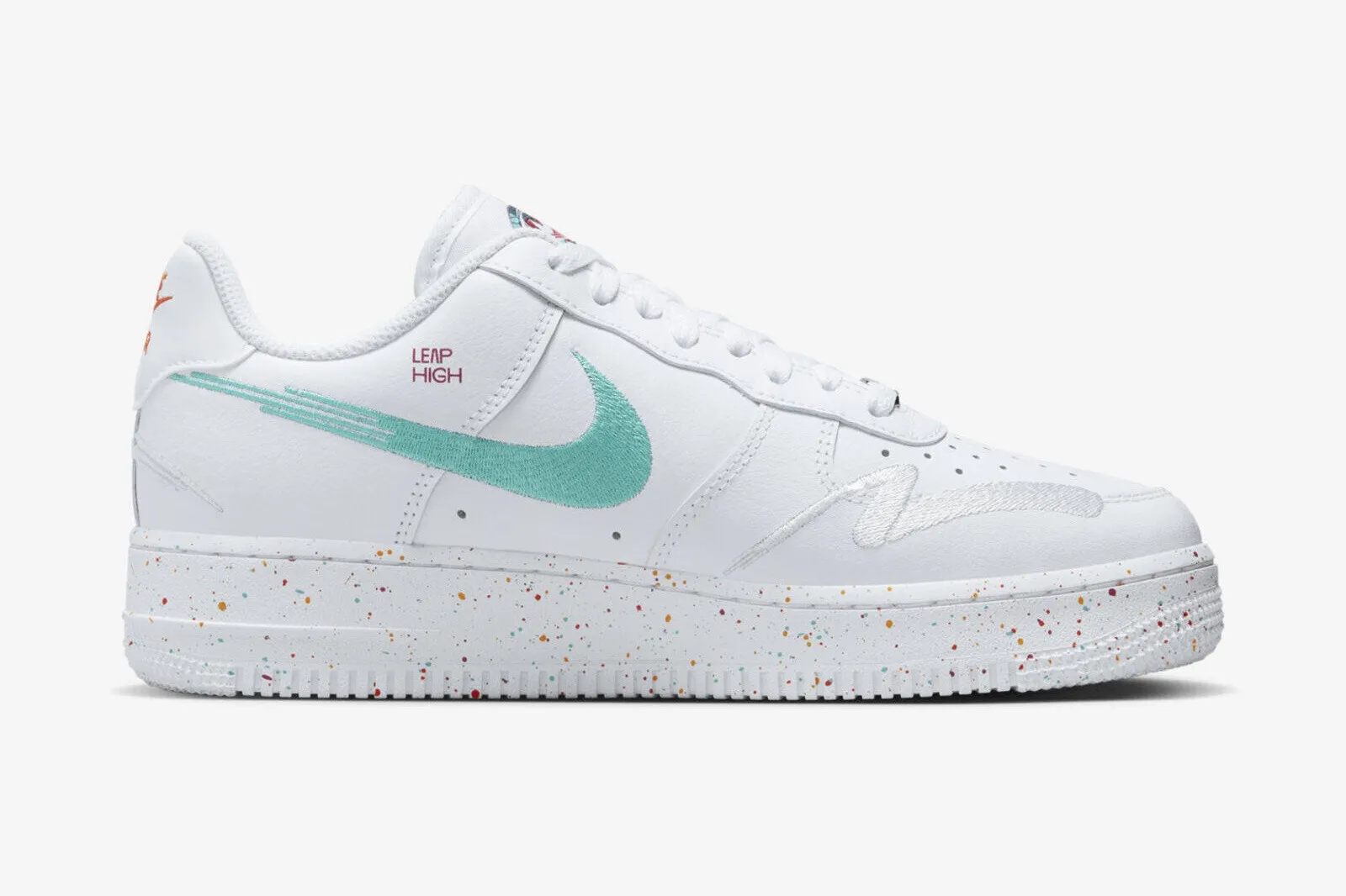 Nike Air Force 1 07 LX White Washed Teal Safety Orange FD4622-161