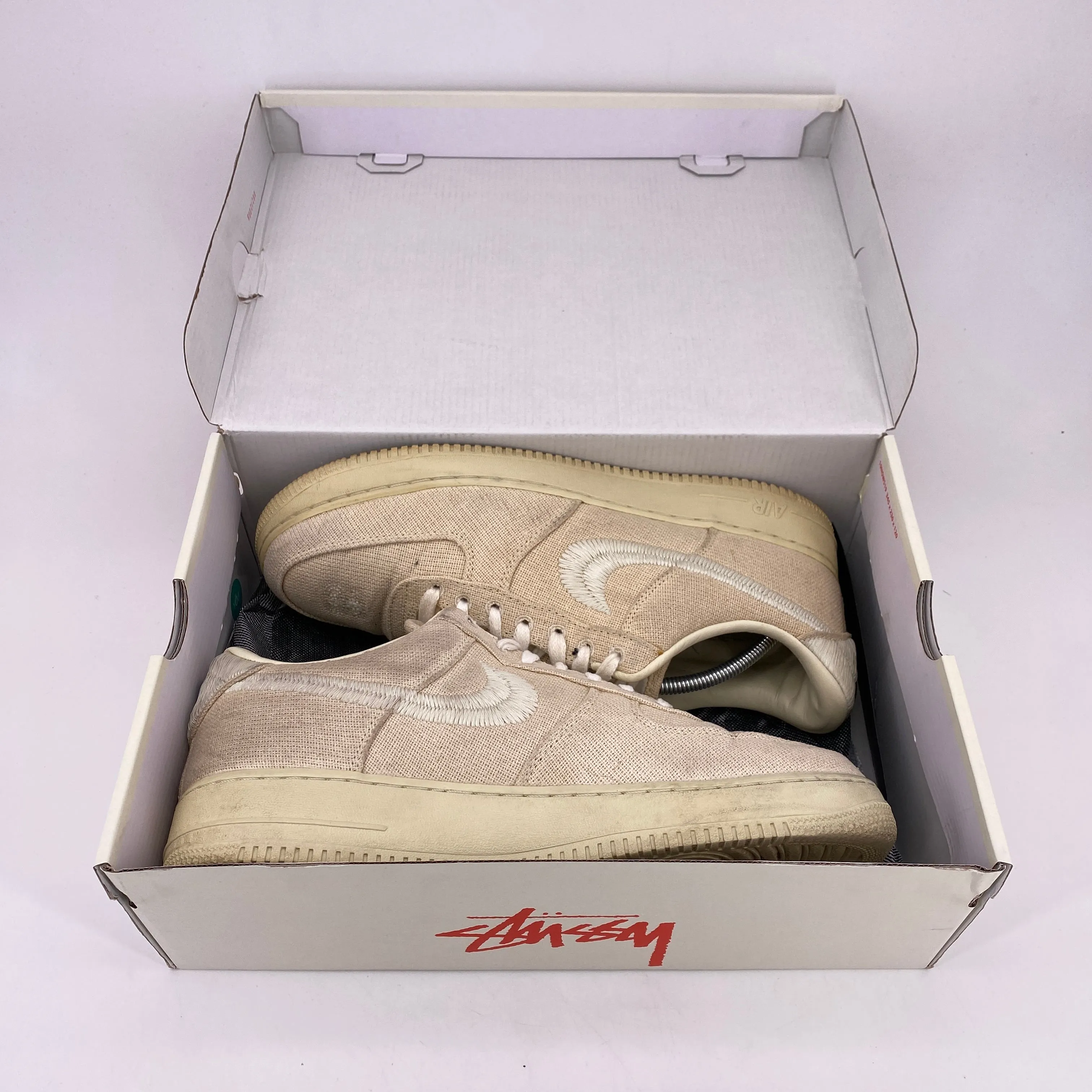 Nike Air Force 1 Low Stussy Fossil 2021 Used Size 12