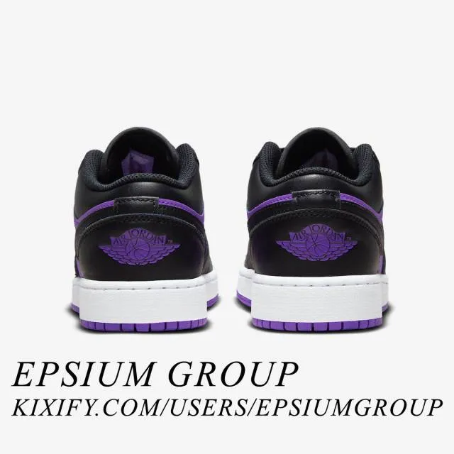 Nike Air Jordan 1 Low GS (Purple Venom/ Purple Venom/ Bl...
