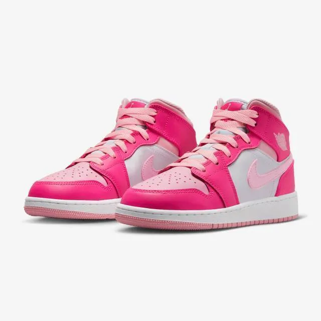 Nike Air Jordan 1 Mid GS (Fierce Pink/ White/ Medium Sof...