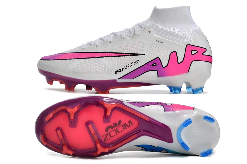 Nike Air Zoom Mercurial Superfly 9 Elite FG - White/Pink/Flash Crimson/Hyper Blue