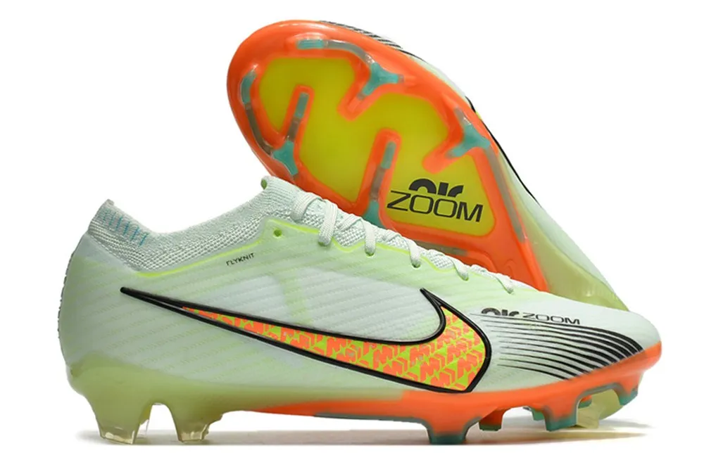 Nike Air Zoom Mercurial Vapor 15 Elite FG Custom - Barely Green/Orange/Black