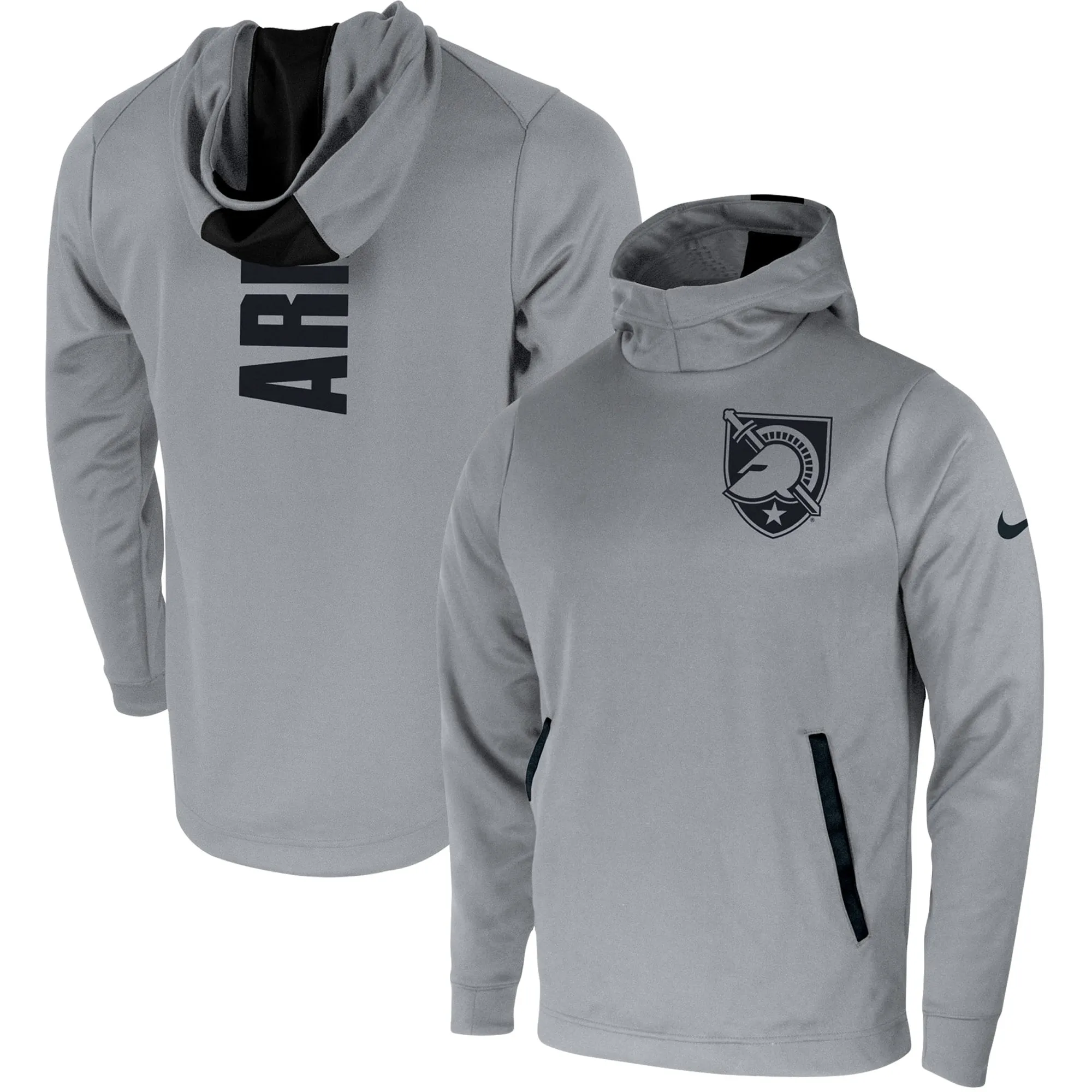 Nike Army Black Knights Gray 2-Hit Performance Pullover Hoodie
