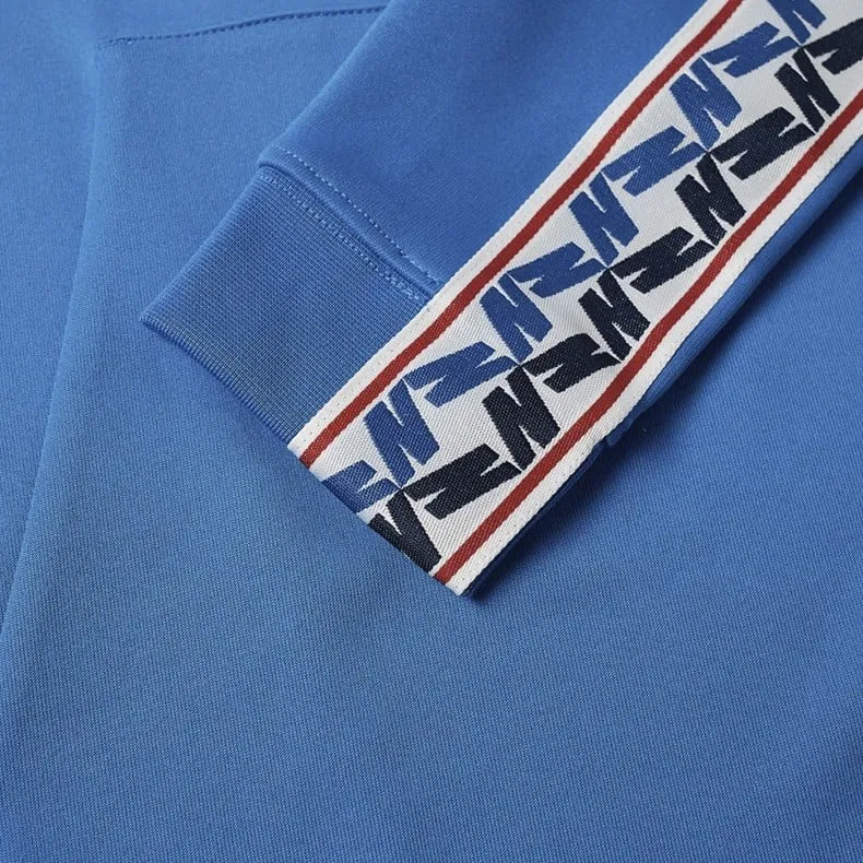 Nike Taped Poly Half Zip Hooded Jacket (Blue Nebula/Gym Red/Sail)