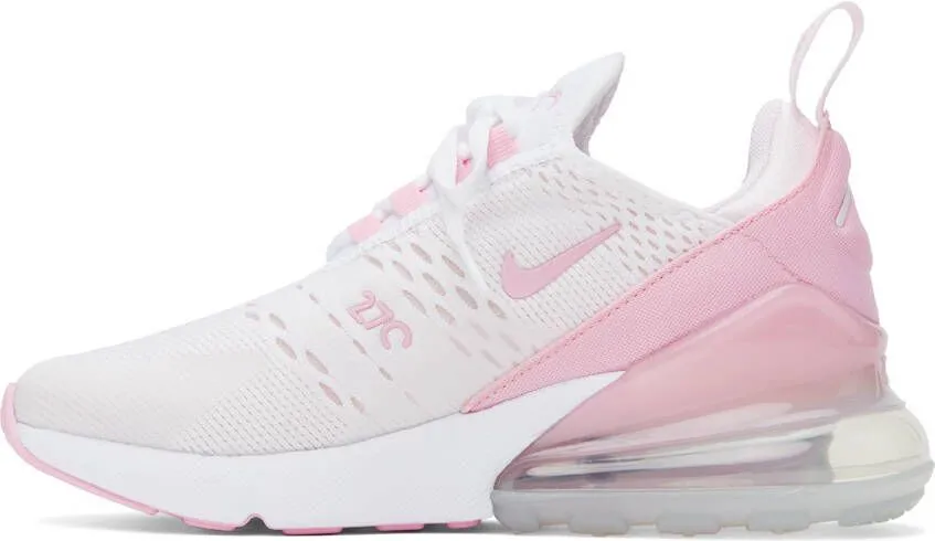Nike White & Pink Air Max 270 Sneakers